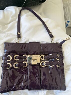 Purple Patent Leather Shoulder Bag